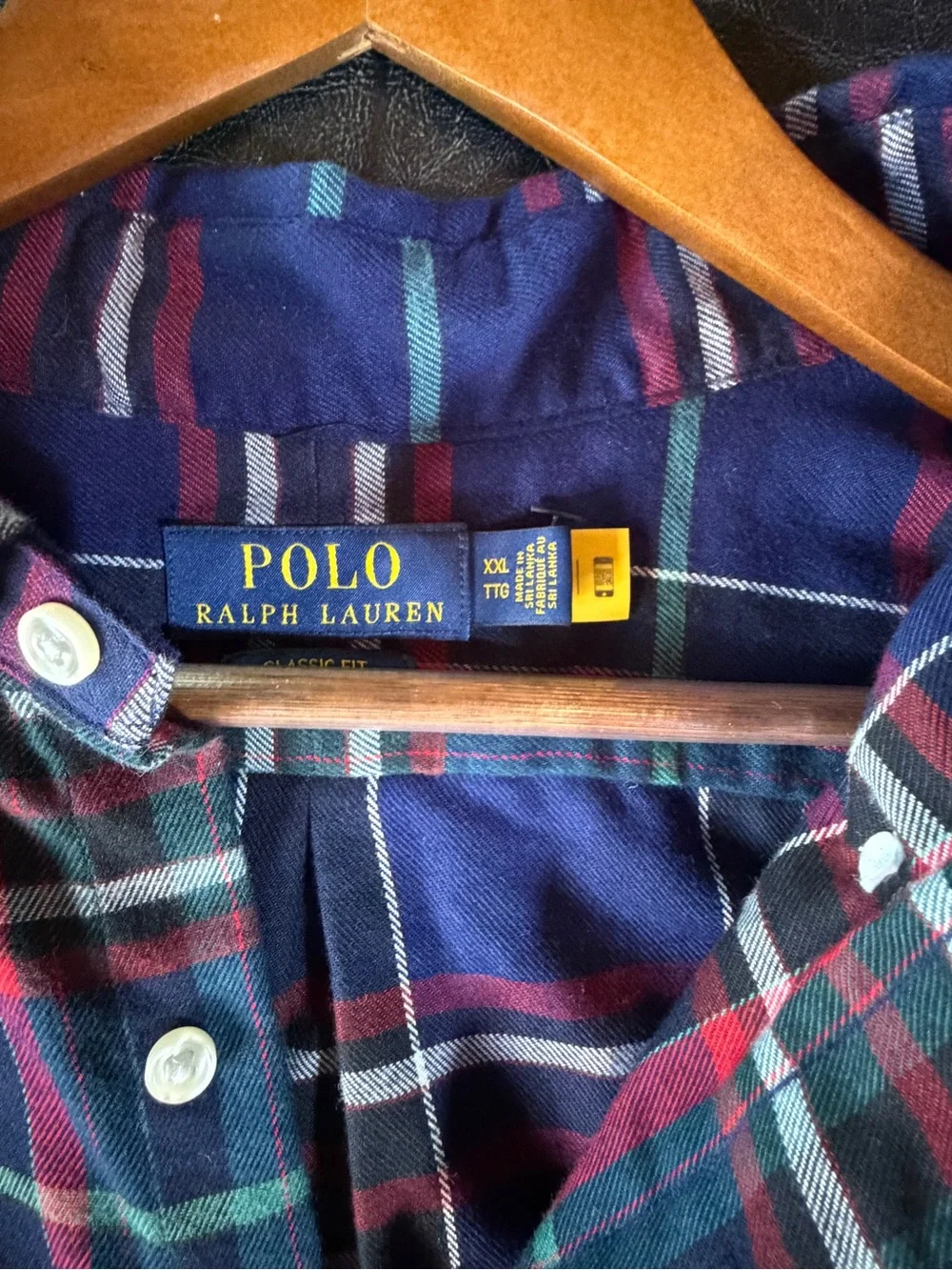 Polo by Ralph Lauren Navy Red Green Plaid Button-Down Shirt